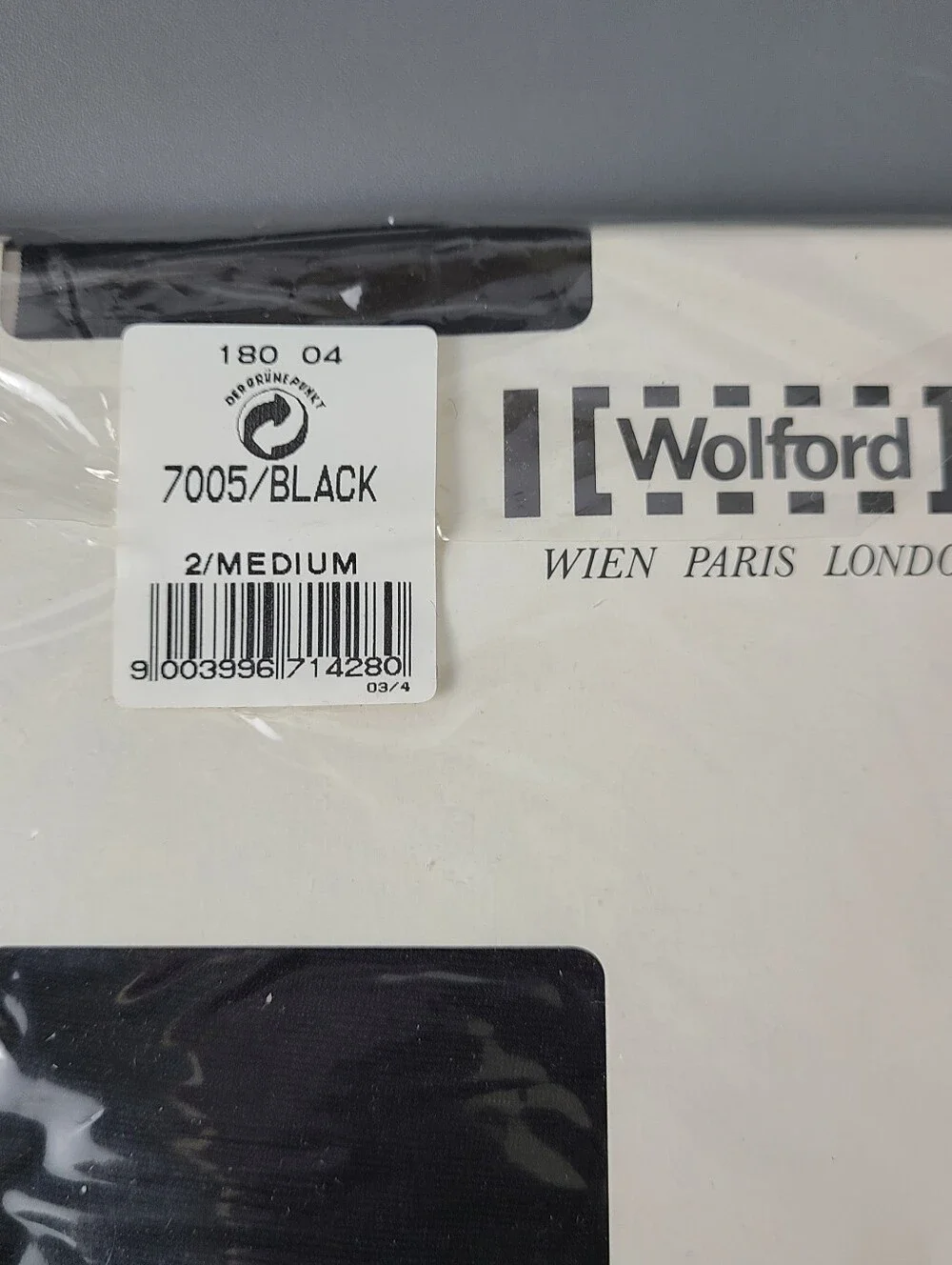 NWT Wolford Neonglanz Light Black Medium Vintage Hoisery Tights